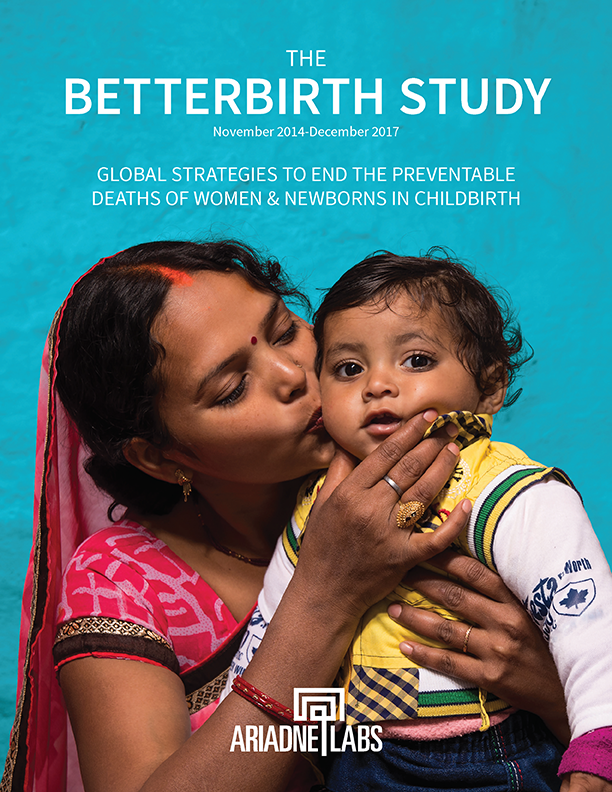 cover of the BetterBirth Study, showing a mother kissing her young son